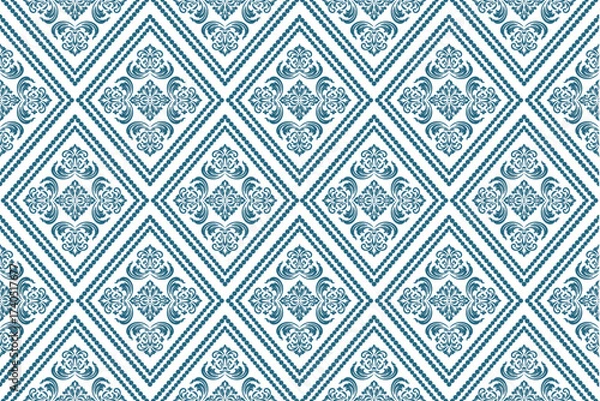 Obraz seamless floral pattern with geometric and damask flowers