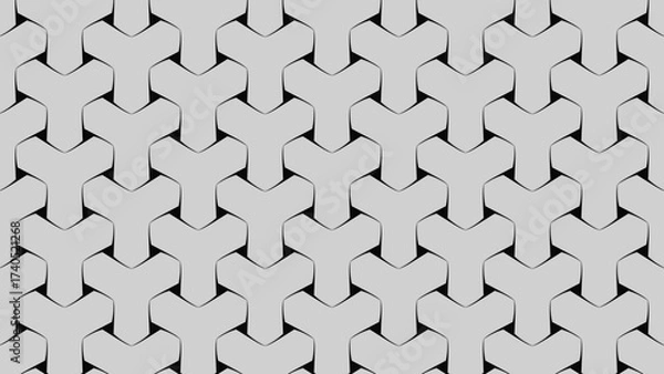 Fototapeta Subtle 3D interlocking Y-shape pattern in light grey with soft shadows. Great for understated backgrounds, architectural visuals, or sophisticated modern aesthetics.