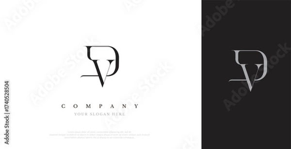 Obraz Initial DV Logo Design Vector 