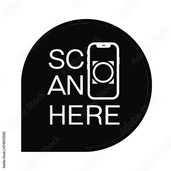 Fototapeta Scan here icon, scan me sign 