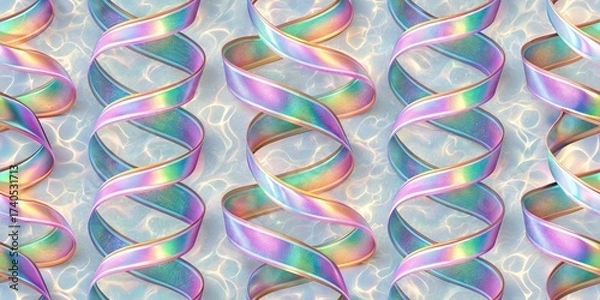 Obraz Iridescent Abstract Spirals Pattern Background Texture Dynamic Decorative Art