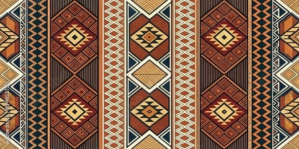 Obraz Vibrant African Inspired Fabric Seamless Repeating Pattern