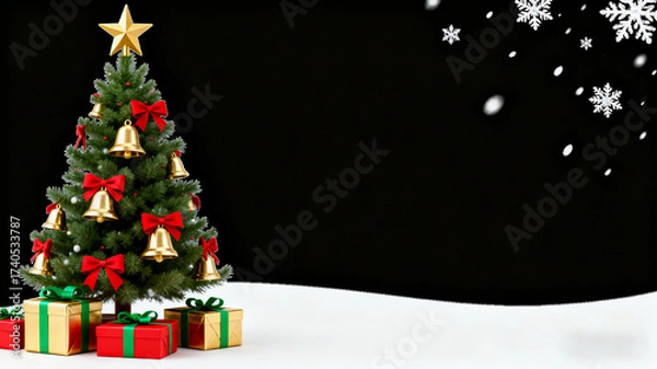 Fototapeta christmas tree and gifts