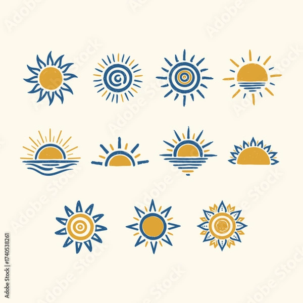 Obraz Hand-drawn sun Vector Illustration II