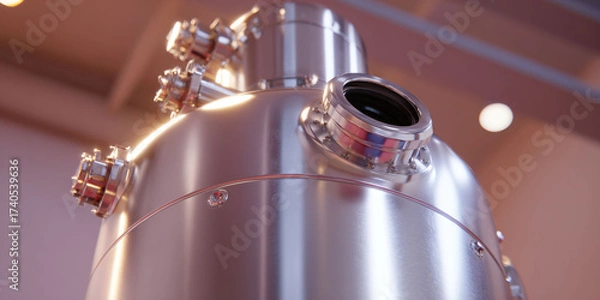 Obraz Polished Stainless Steel Industrial Vessel Machinery