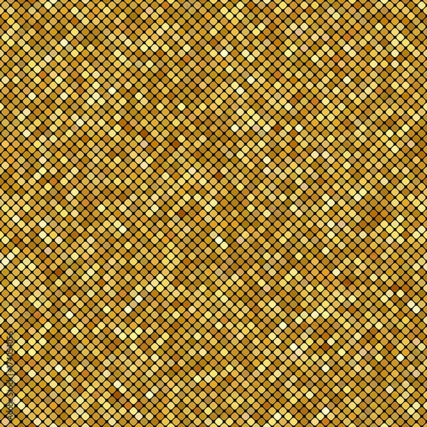 Fototapeta Glittering Gold Texture for your design. Seamless vector pattern in the form of a pebble like golden dust.Golden metallic small figures. Geometric seamless pattern. Vector illustration.