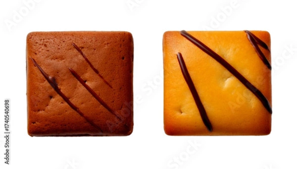 Fototapeta Homemade Marshmallow Rice Cereal Bars Collection, isolated on transparent background