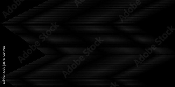 Fototapeta Black and Grey Metallic Abstract Tech Geometric Linear Background with Copy Space for Text or Message