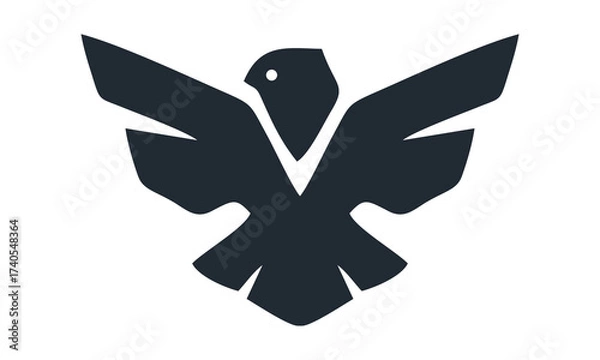 Fototapeta eagle logo with wings animal vector