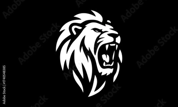 Fototapeta wild lion's head logo vector  for t-shirt is ok