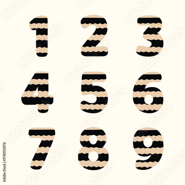 Obraz Hand-drawn numbers Vector Illustration