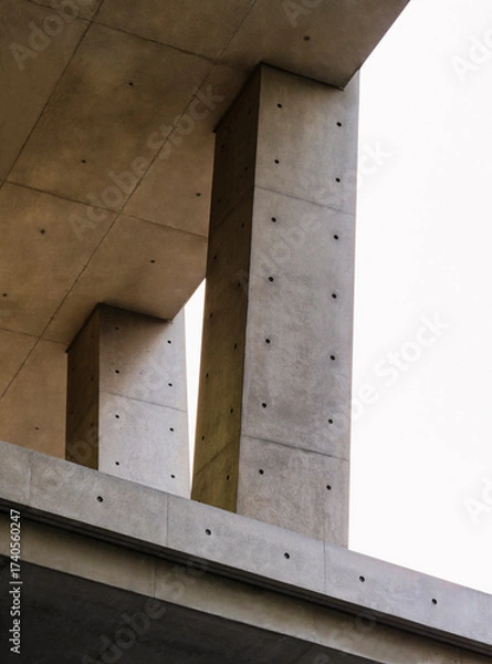 Fototapeta Architecture details Cement wall Concrete columns Geometric form Building Industry 