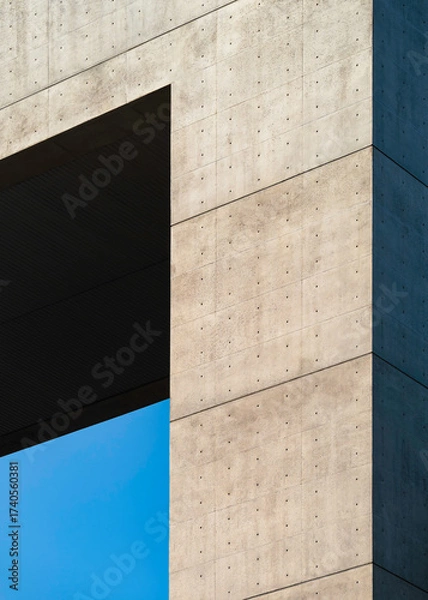 Fototapeta Architecture details Cement concrete building structure Panel Geometric form Building exterior