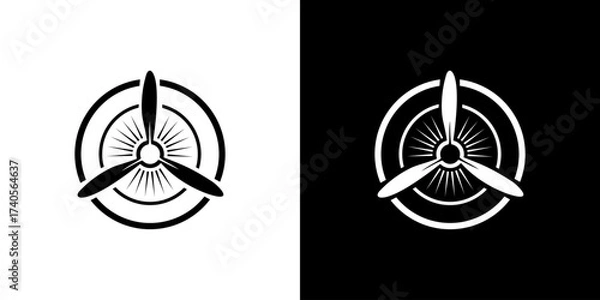 Fototapeta Propeller circle graphic fan engine motor turbine plane rotation isolated