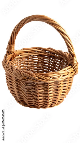 Obraz Empty wicker basket with a handle