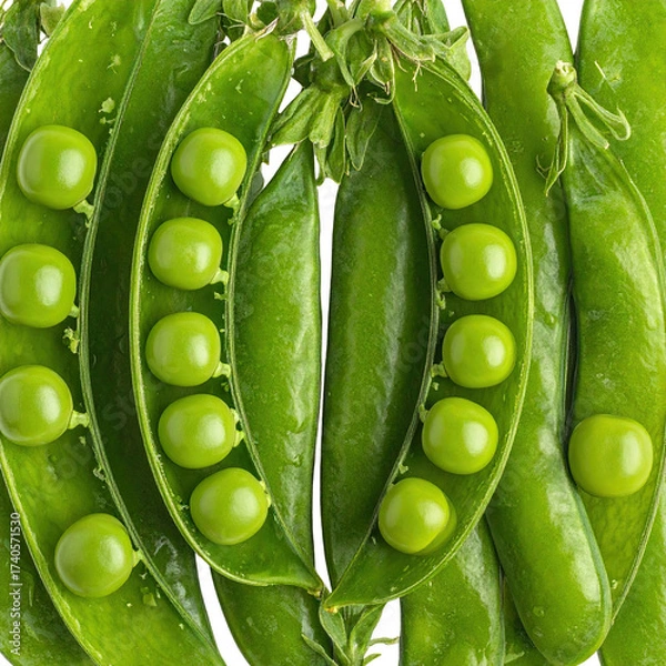 Obraz Fresh green peas in pods, close-up (3)