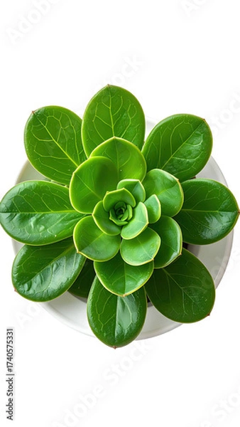 Obraz Close-up of a vibrant succulent plant in a white pot