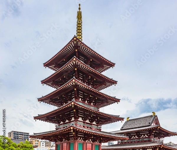 Obraz 四天王寺（大阪市）　五重塔