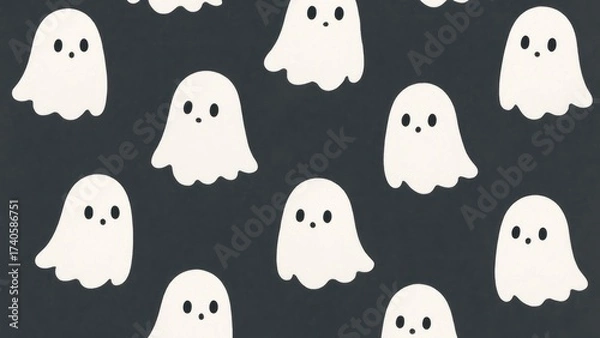 Obraz Cute ghost pattern wallpaper