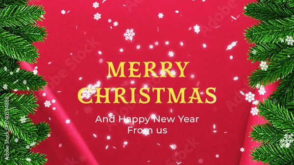 Fototapeta Elegant Christmas Greeting Card Title Animation | Festive Holiday Text Reveal