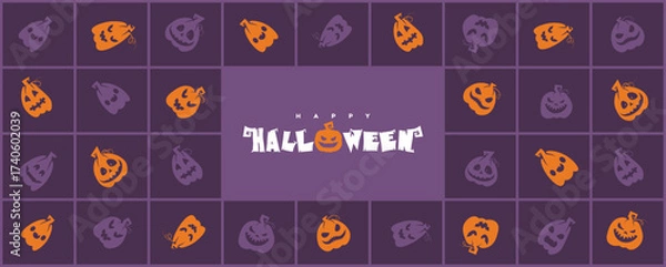 Fototapeta Halloween Background Vector for Banner, Card, Poster, Template and Frame

