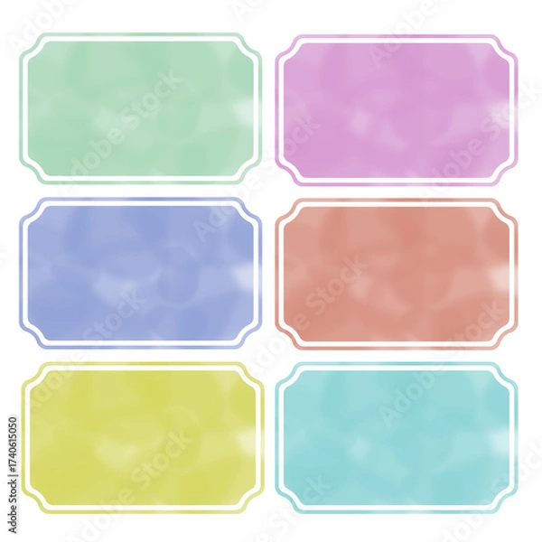 Fototapeta 水彩風のラベル・フレームセット