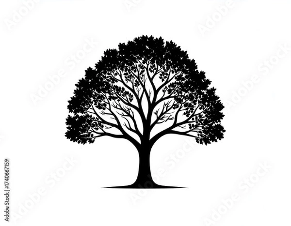 Obraz Silhouetted tree graphic