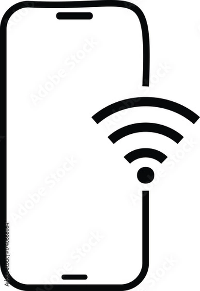 Obraz Smart phone with wifi icon. WIFI signal with mobile phone icon. wifi phone icon vector sign
