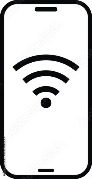 Obraz Smart phone with wifi icon. WIFI signal with mobile phone icon. wifi phone icon vector sign
