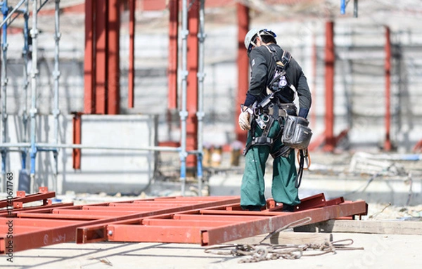 Fototapeta 建築工事・男の職場