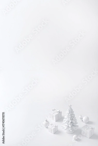 Obraz クリスマス　白のデザイン（生成AI　Generated Image）	
