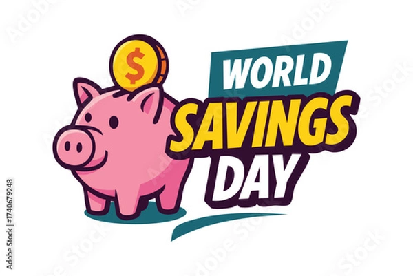 Fototapeta Join World Savings Day to learn simple saving habits build an emergency fund and grow financial confidence for a brighter future