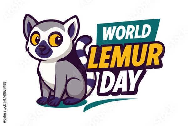 Fototapeta Join World Lemur Day to raise awareness support conservation and protect Madagascar and its unique primates