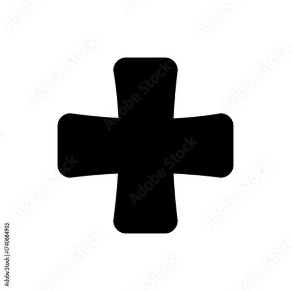 Obraz Plus Sign Svg, Cross Icon Vector, Medical Symbol Svg, Positive Sign Cut File, Bold Cross Silhouette, Svg Files for Cricut