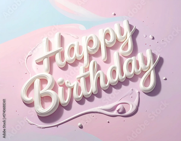 Obraz クリームでHappy Birthday（生成AI　Generated Image）	