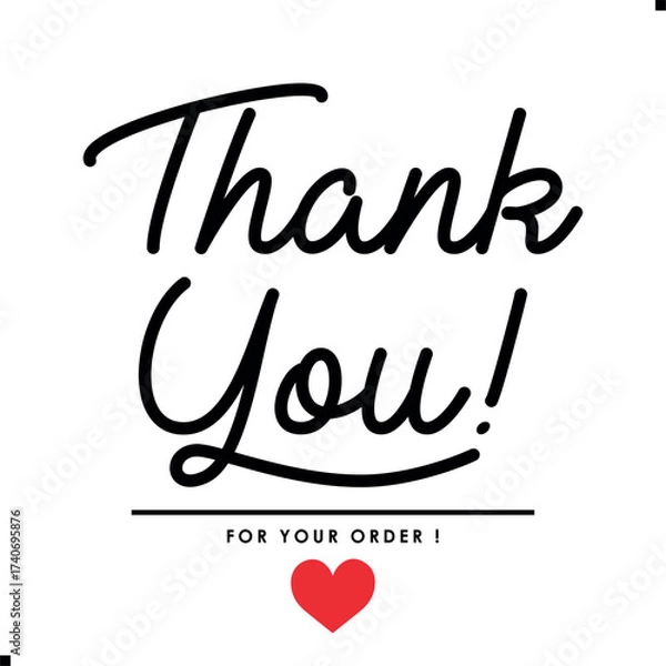 Fototapeta Thank You for Your Order. Elegant Thank You for Your Order Design with Stylish Graphics. Sophisticated Thank You for Your Purchase Image with Modern Elements. Chic Thank You for Your Order Graphic