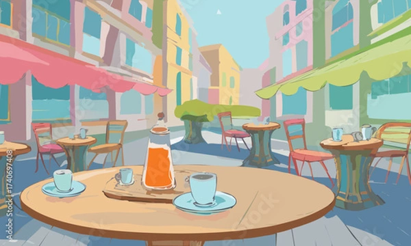 Obraz テラスのあるカフェ
