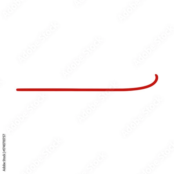 Fototapeta A simple red curved underline or swoosh line, often used as a decorative element, highlight, or graphic accent in design and presentations.
