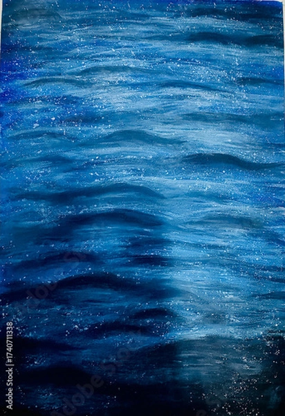 Fototapeta A minimal illustration of the blue ocean with smooth gradients and simple composition.