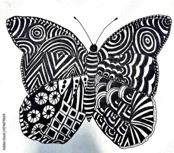 Fototapeta Artistic black butterfly symbolizing mystery, transformation, and inner strength.