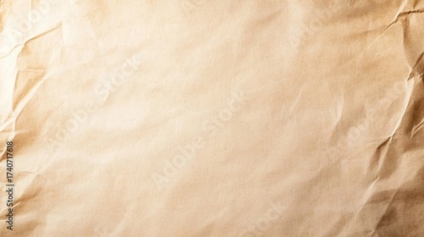 Obraz A wrinkled, textured sheet of brown paper, offering a vintage or rustic aesthetic, suitable for various creative projects.