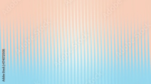 Fototapeta Abstract background with vertical lines and gradient from peach to blue.