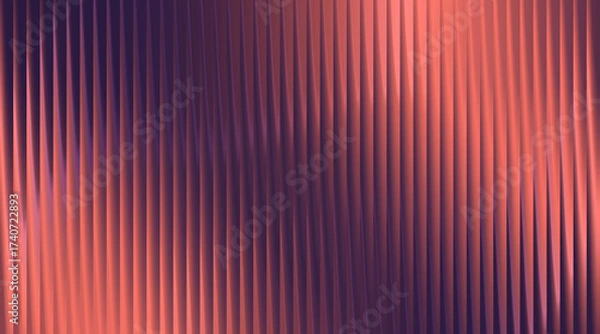 Fototapeta A close-up abstract background with vertical ribbed texture in shades of coral and deep purple.