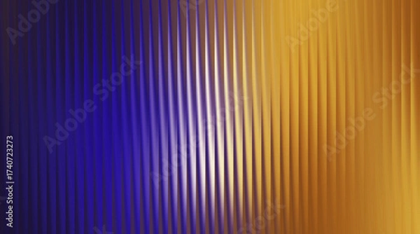 Fototapeta Abstract background with vertical lines in blue and gold tones.