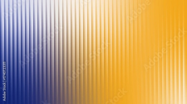 Fototapeta Abstract background featuring a vertical ribbed texture with a vibrant blue to orange color gradient.