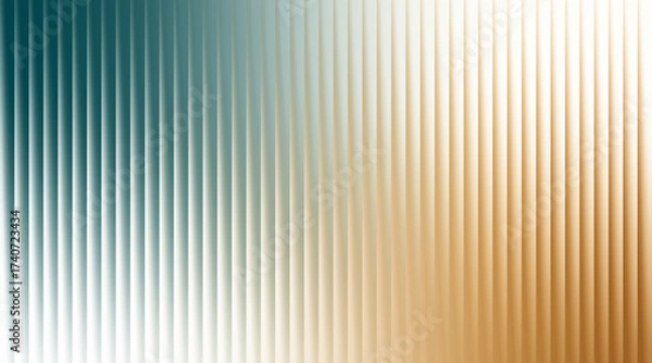 Fototapeta Abstract background with a vertical ribbed texture and a teal to golden brown gradient.