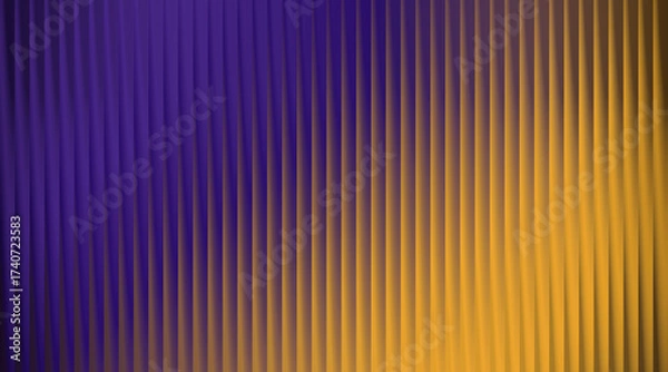 Fototapeta Abstract background with a vibrant purple to golden yellow gradient and a vertical ribbed texture.
