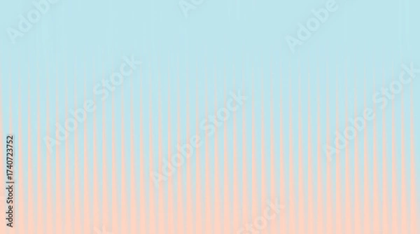 Fototapeta A soft gradient background transitioning from light blue to peach with fine vertical stripes.