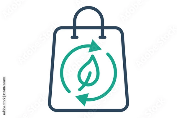 Fototapeta Sustainable icon. line icon style. icon related to zero waste. recycling elements vector illustration