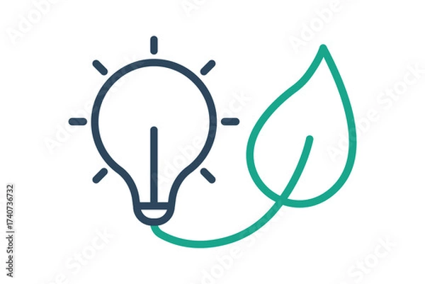 Fototapeta Green energy icon. line icon style. icon related to zero waste. sustainable elements vector illustration